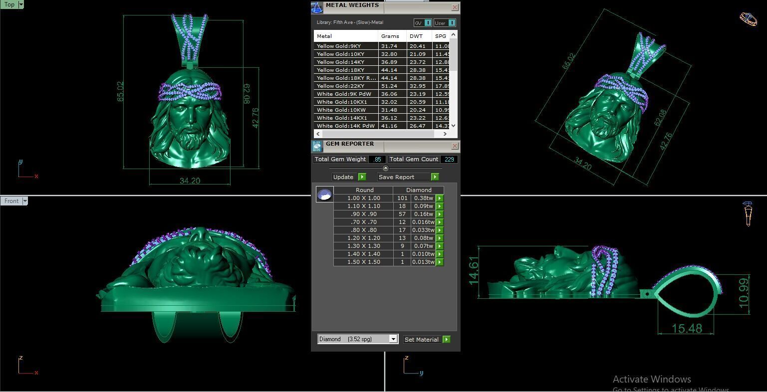 Jesus pendant 3D print model_4