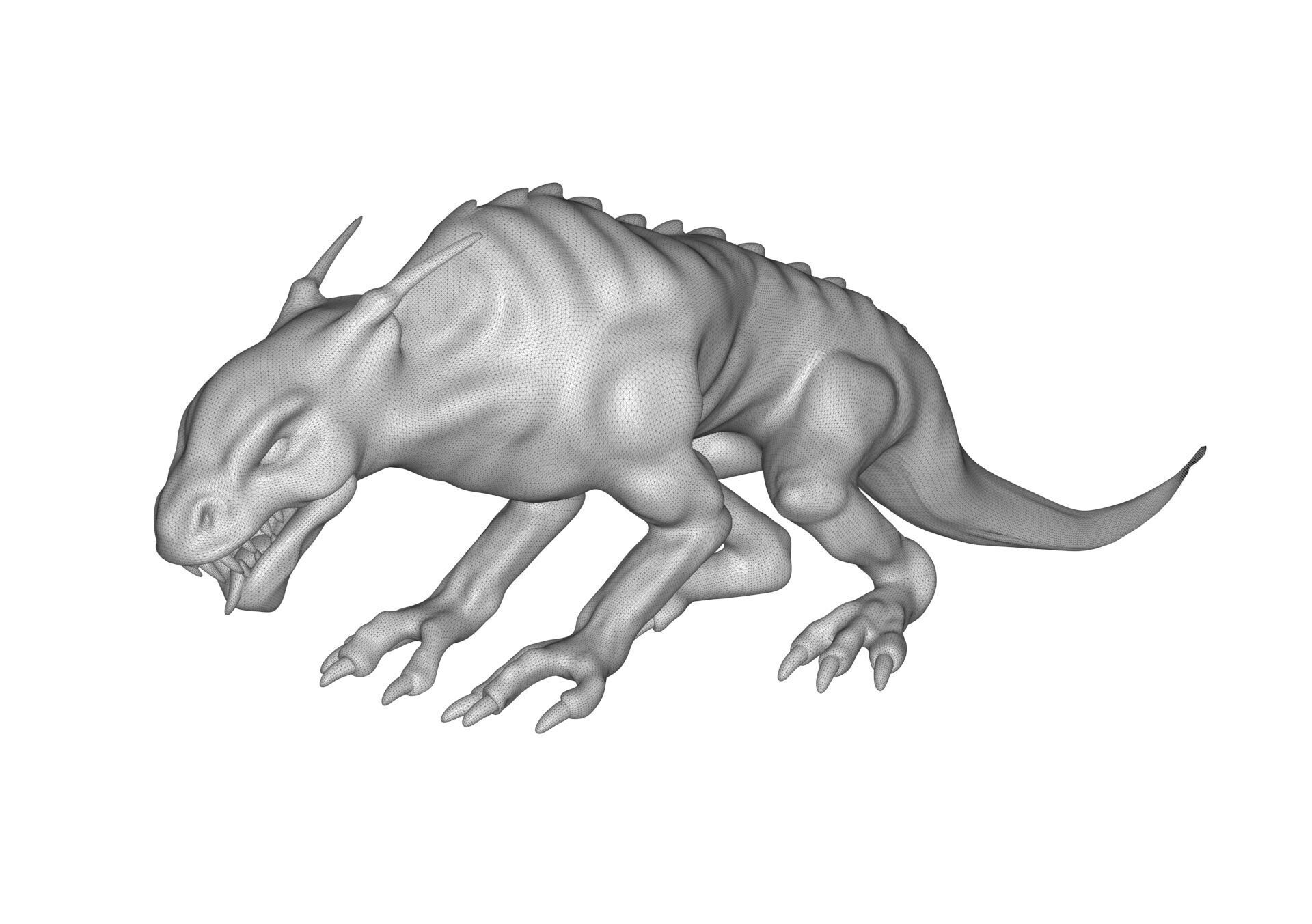 Beast Low-poly 3D model_6