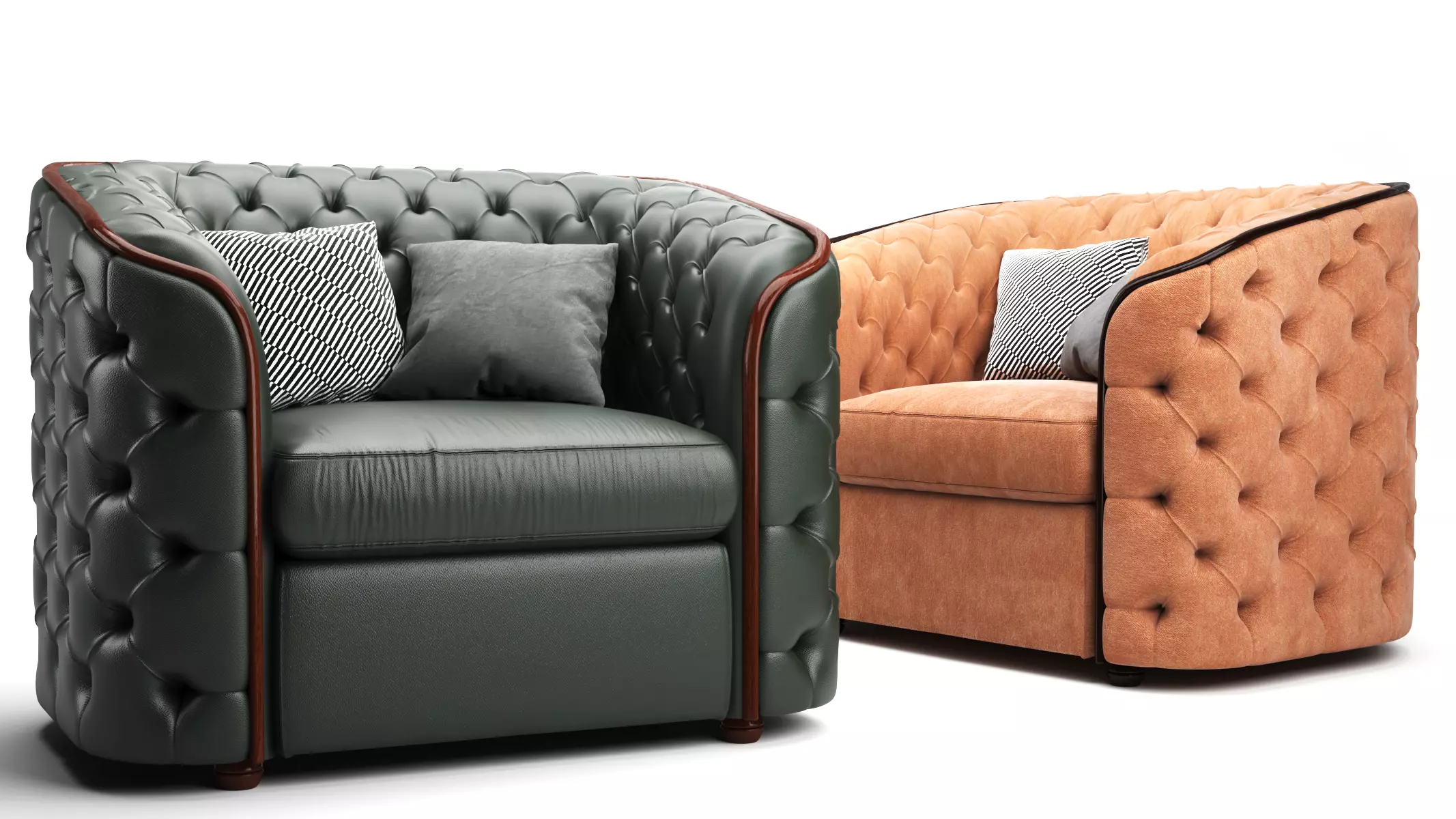 Modern Tufted Lounge Chair FSo002B 3D model