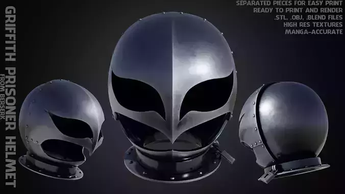 Berserk Griffith Prisoner Helmet for Cosplay 3D print model