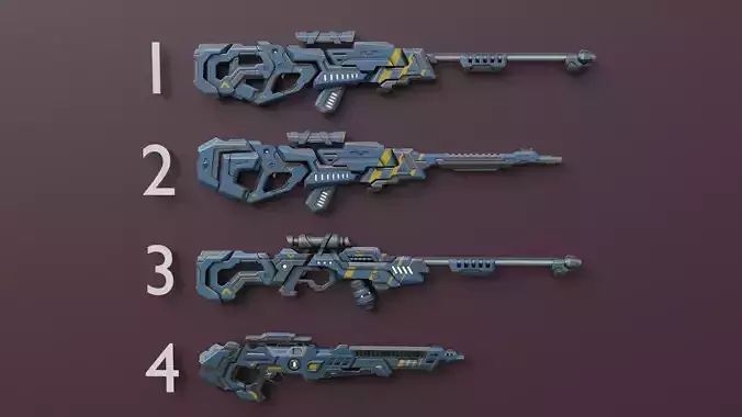Futuristic Sci-Fi Sniper Rifle 9 different models 
