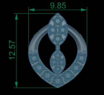 diamond pendant set 3D print model_2