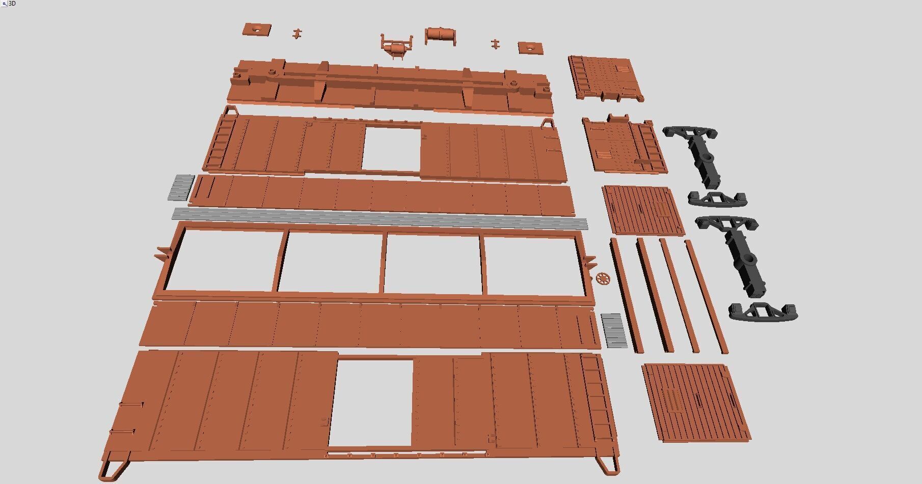 Printable Pennsylvania Railroad X29 Boxcar 1924 in H0 Scale 3D print model_6