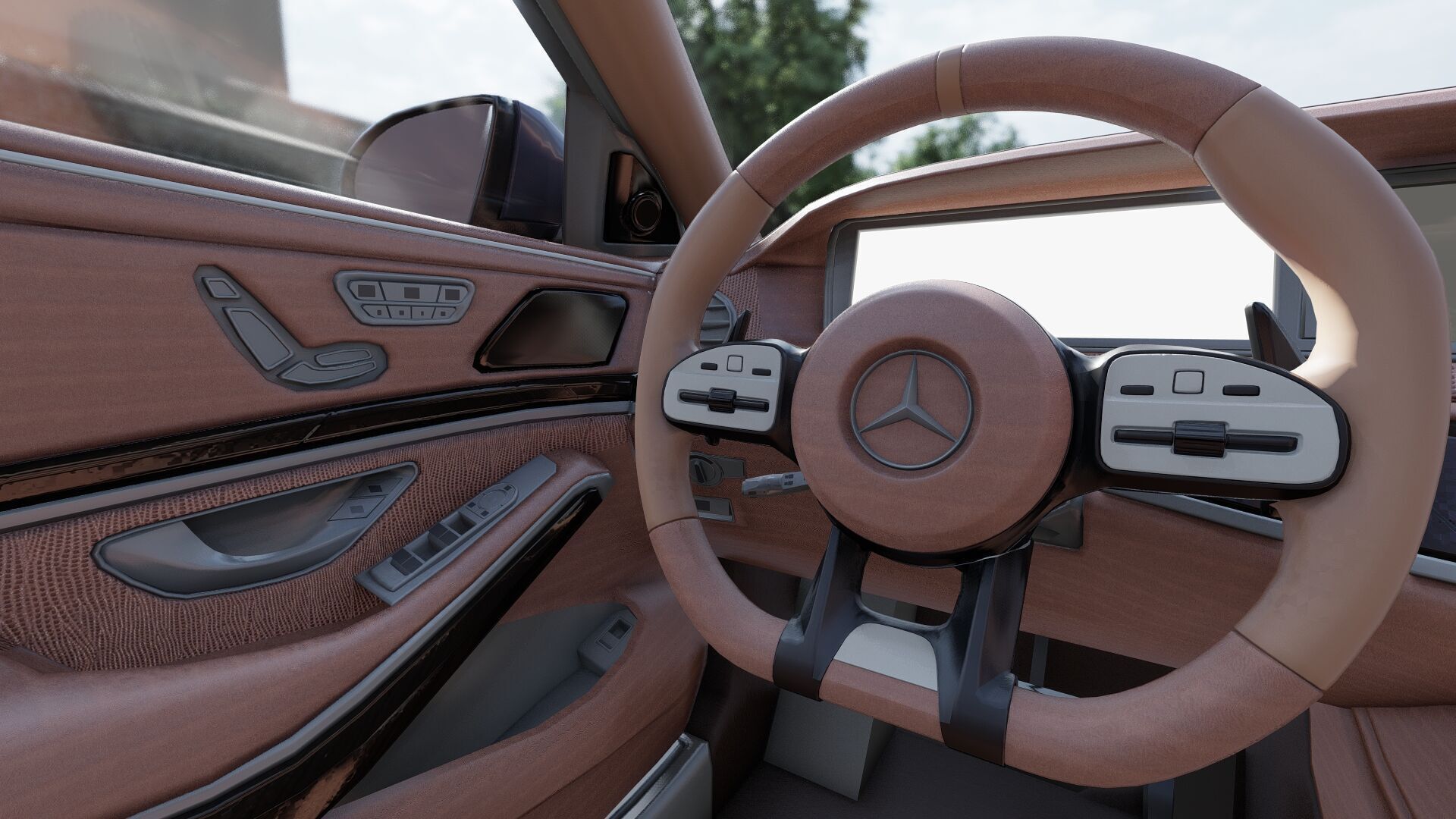 Mercedes S65 AMG with interior 3D model_25