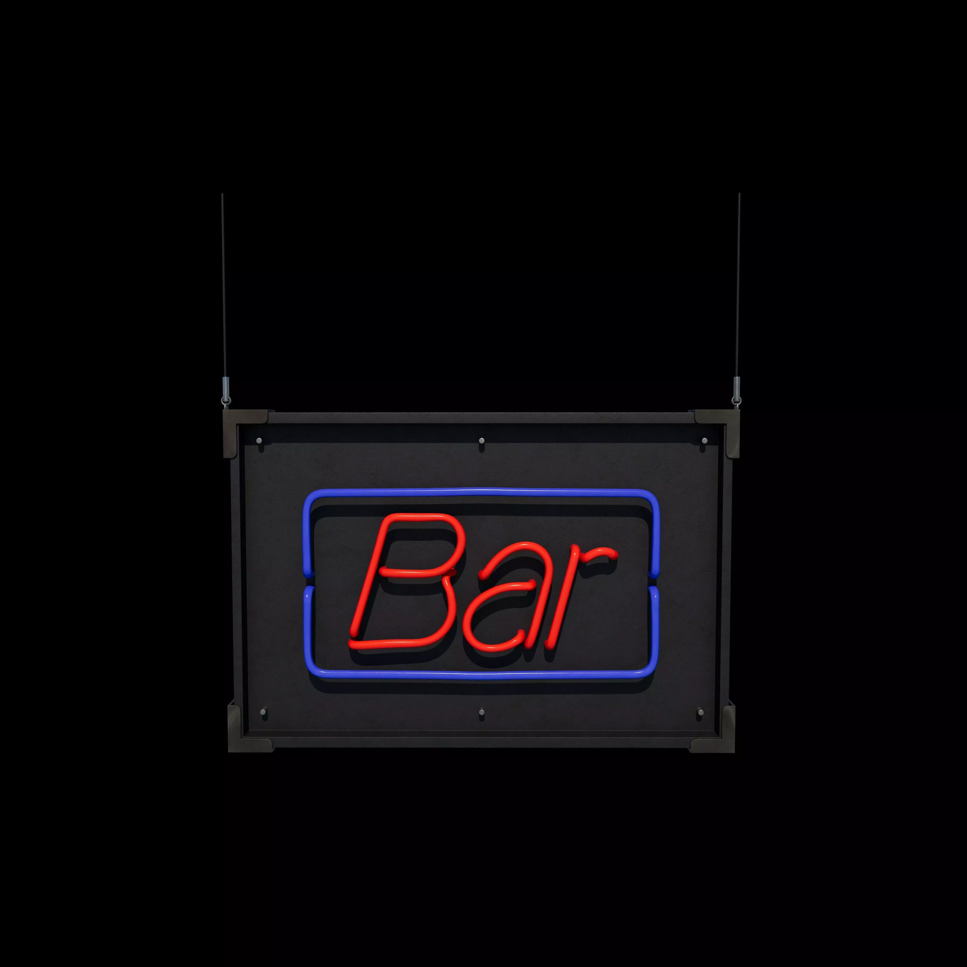 Bar Neon Sign 3D model_0
