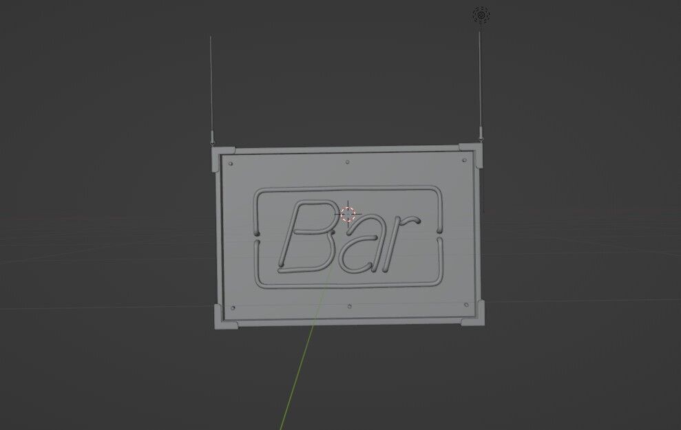 Bar Neon Sign 3D model_10