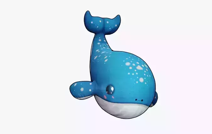 Whale Plushie Cartoon Chibi PBR Low-poly 3D model