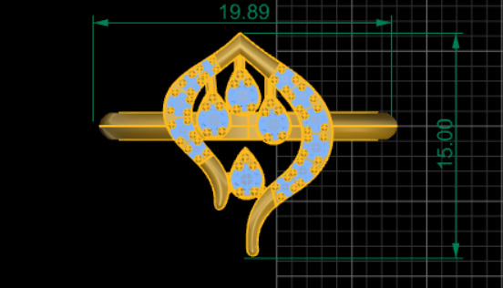 diamond pendant set 3D print model_2
