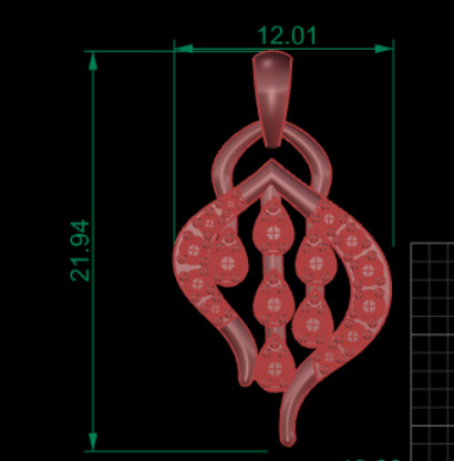 diamond pendant set 3D print model_1