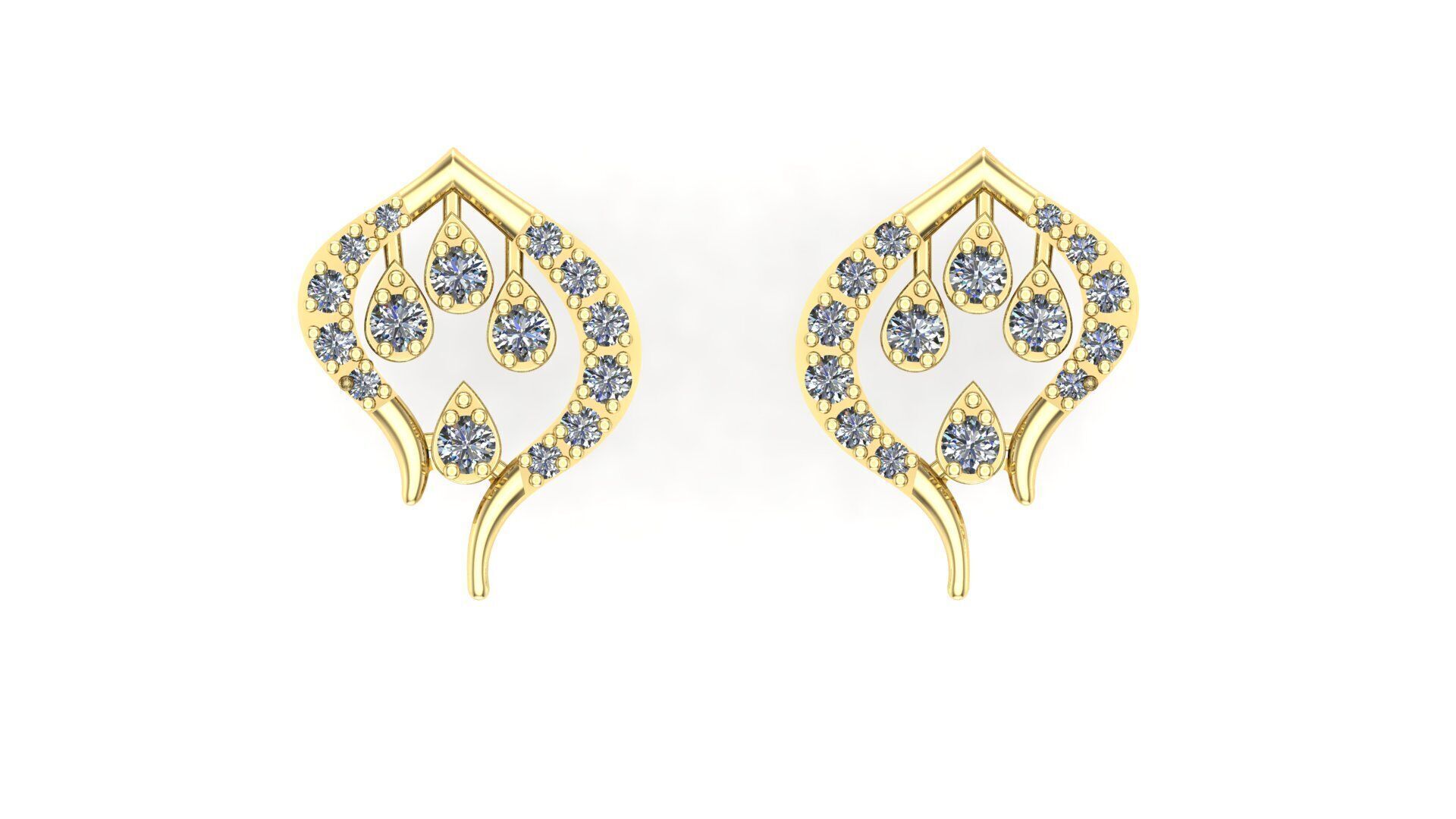 diamond pendant set 3D print model_6