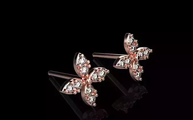 Lightweight flower stud earring model 767