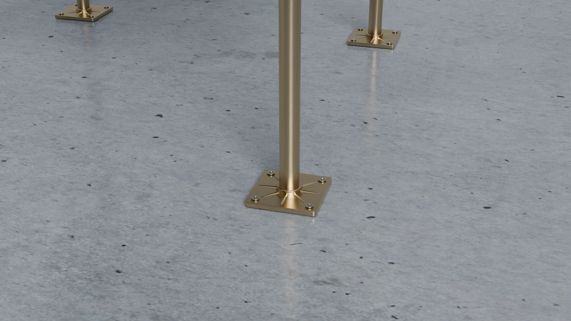 3D Raised Floor  Solid Panel with pedestal and stringer Model 3D model_6