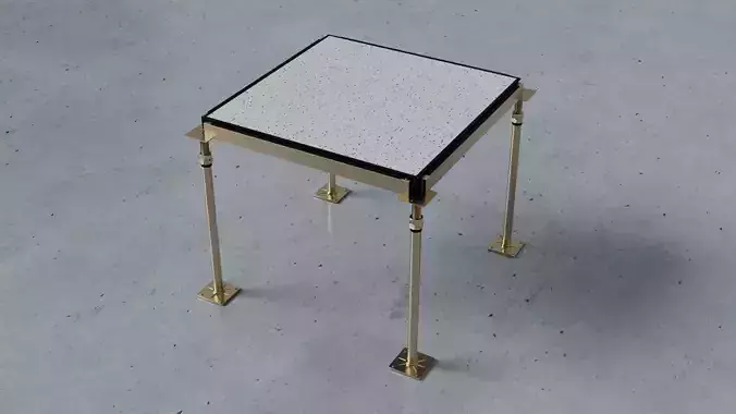 3D Raised Floor  Solid Panel with pedestal and stringer Model 3D model