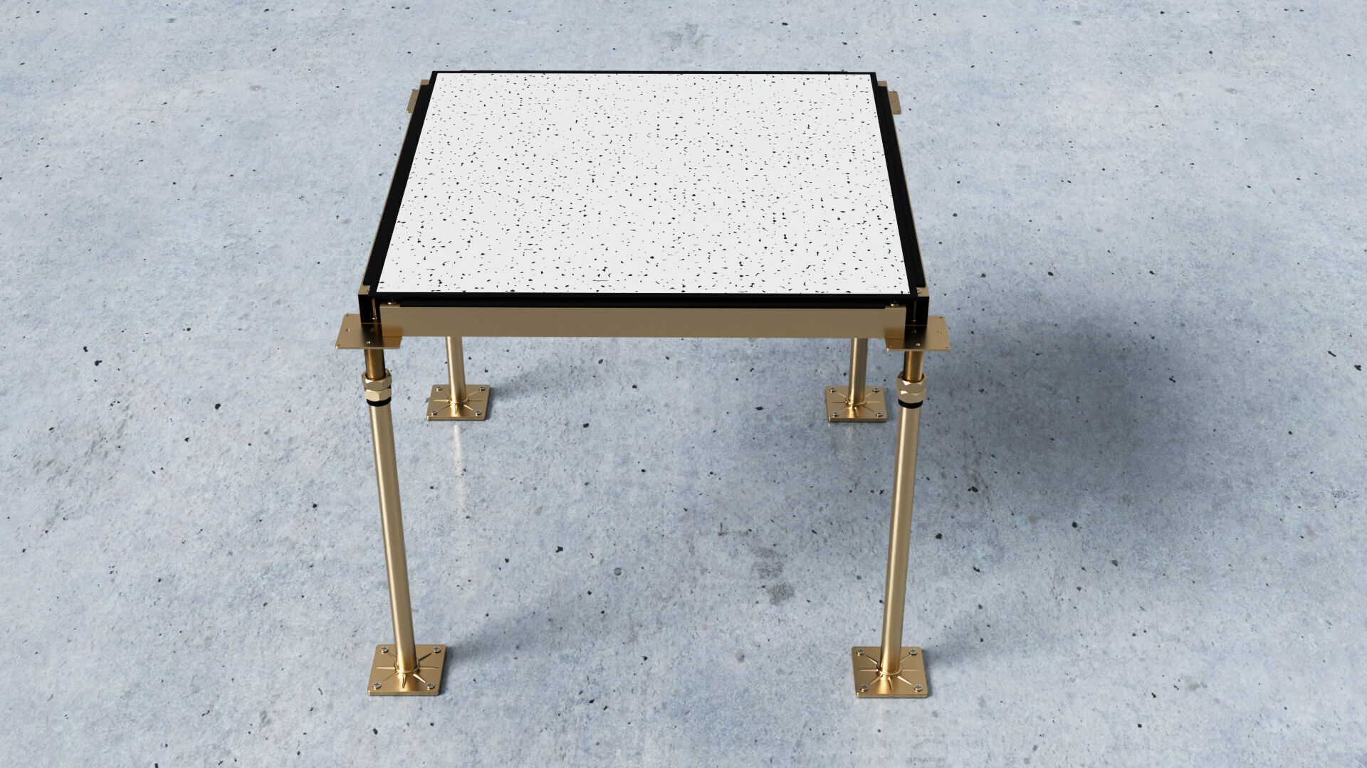 3D Raised Floor  Solid Panel with pedestal and stringer Model 3D model_2