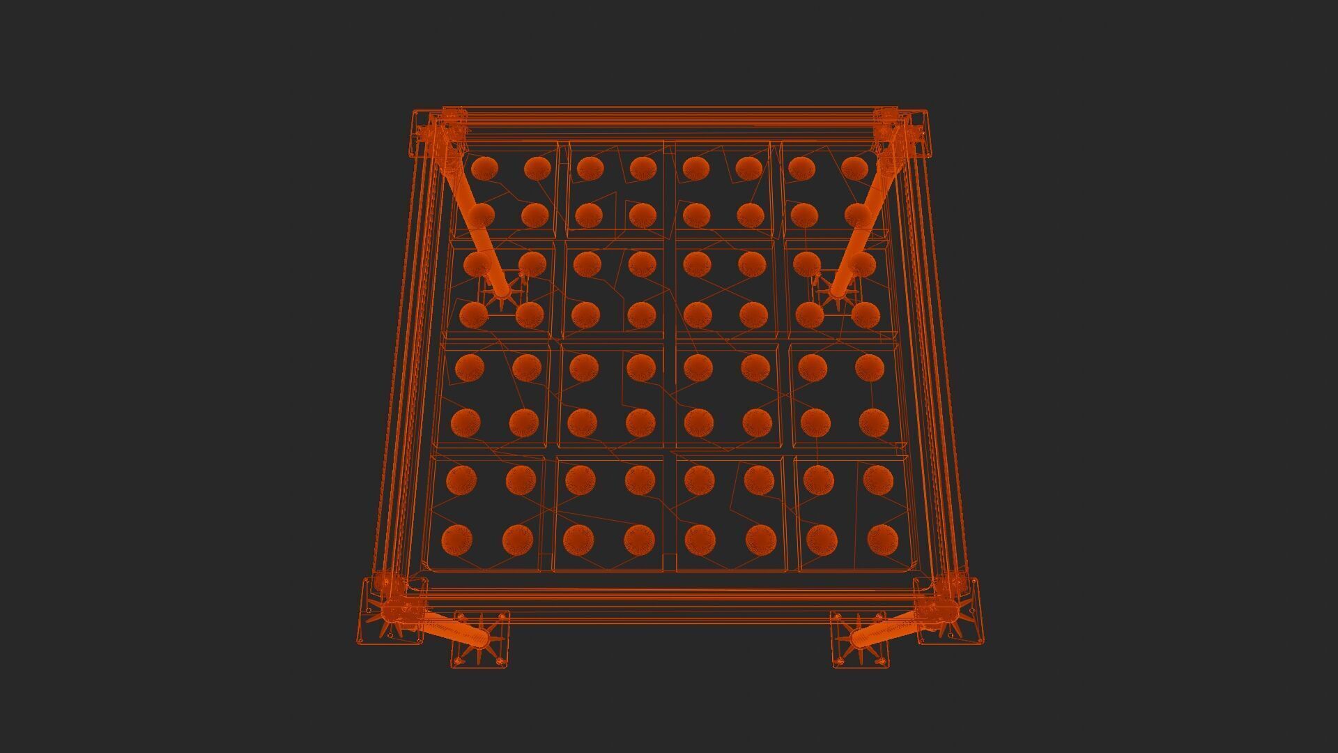 3D Raised Floor  Solid Panel with pedestal and stringer Model 3D model_11