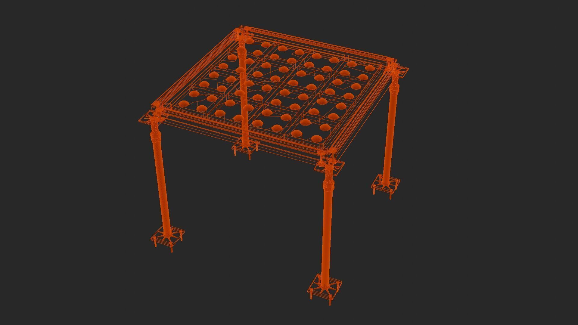 3D Raised Floor  Solid Panel with pedestal and stringer Model 3D model_10