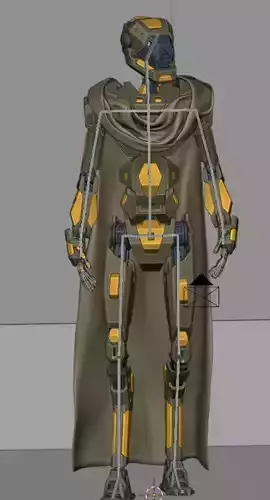 Realistic Metal Robot - Dorid Rigged Ready for Animation Low-poly 3D model