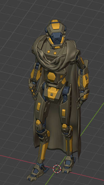 Realistic Metal Robot - Dorid Rigged Ready for Animation Low-poly 3D model_5