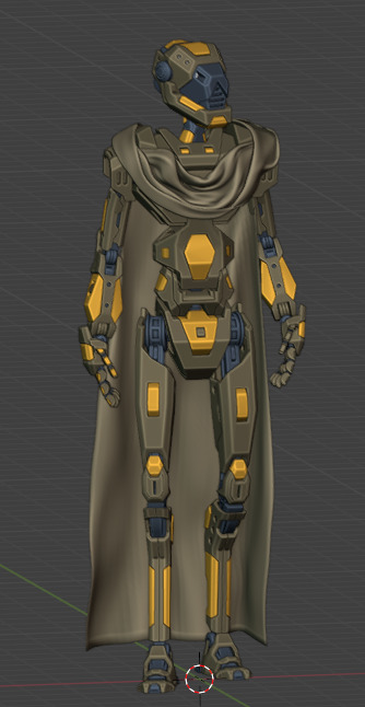 Realistic Metal Robot - Dorid Rigged Ready for Animation Low-poly 3D model_2
