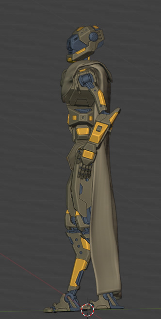 Realistic Metal Robot - Dorid Rigged Ready for Animation Low-poly 3D model_4