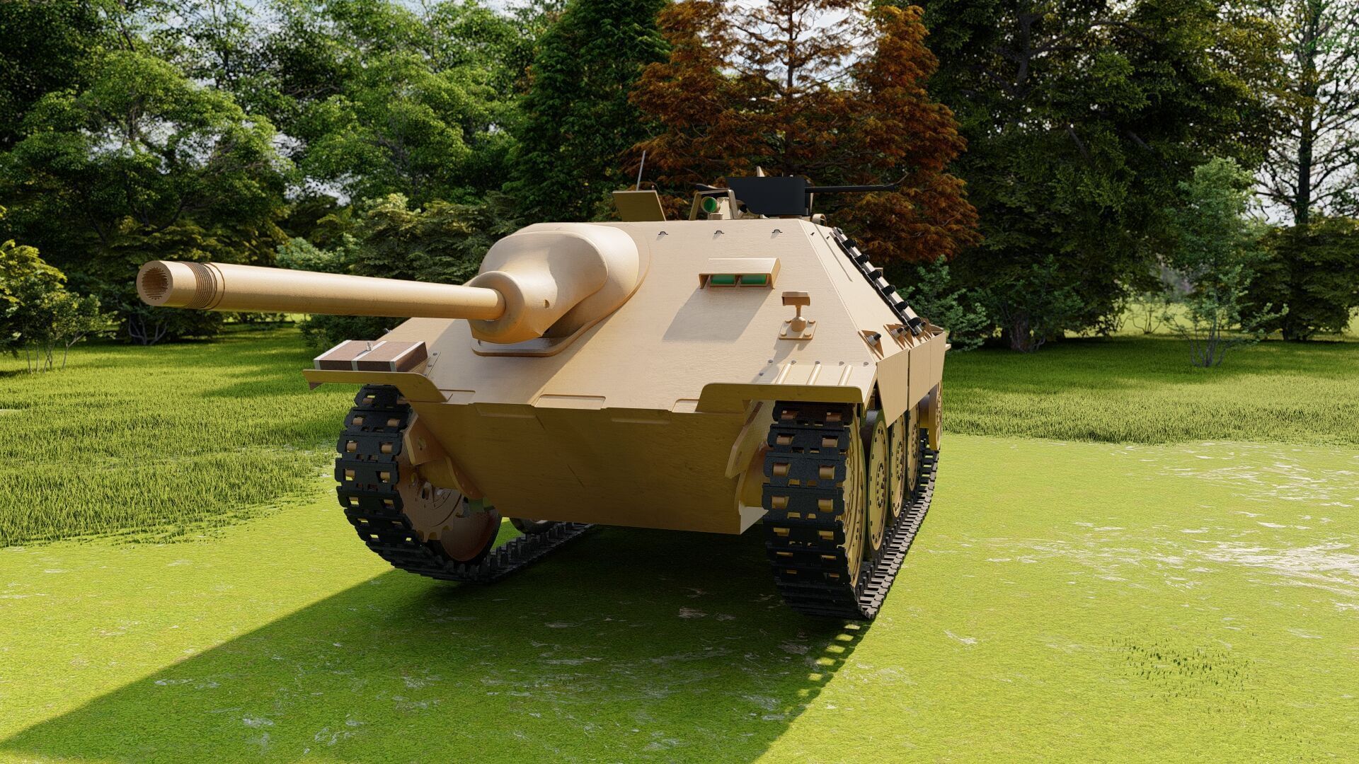 Jagdpanzer 38 Hetzer with interior 3D model_3