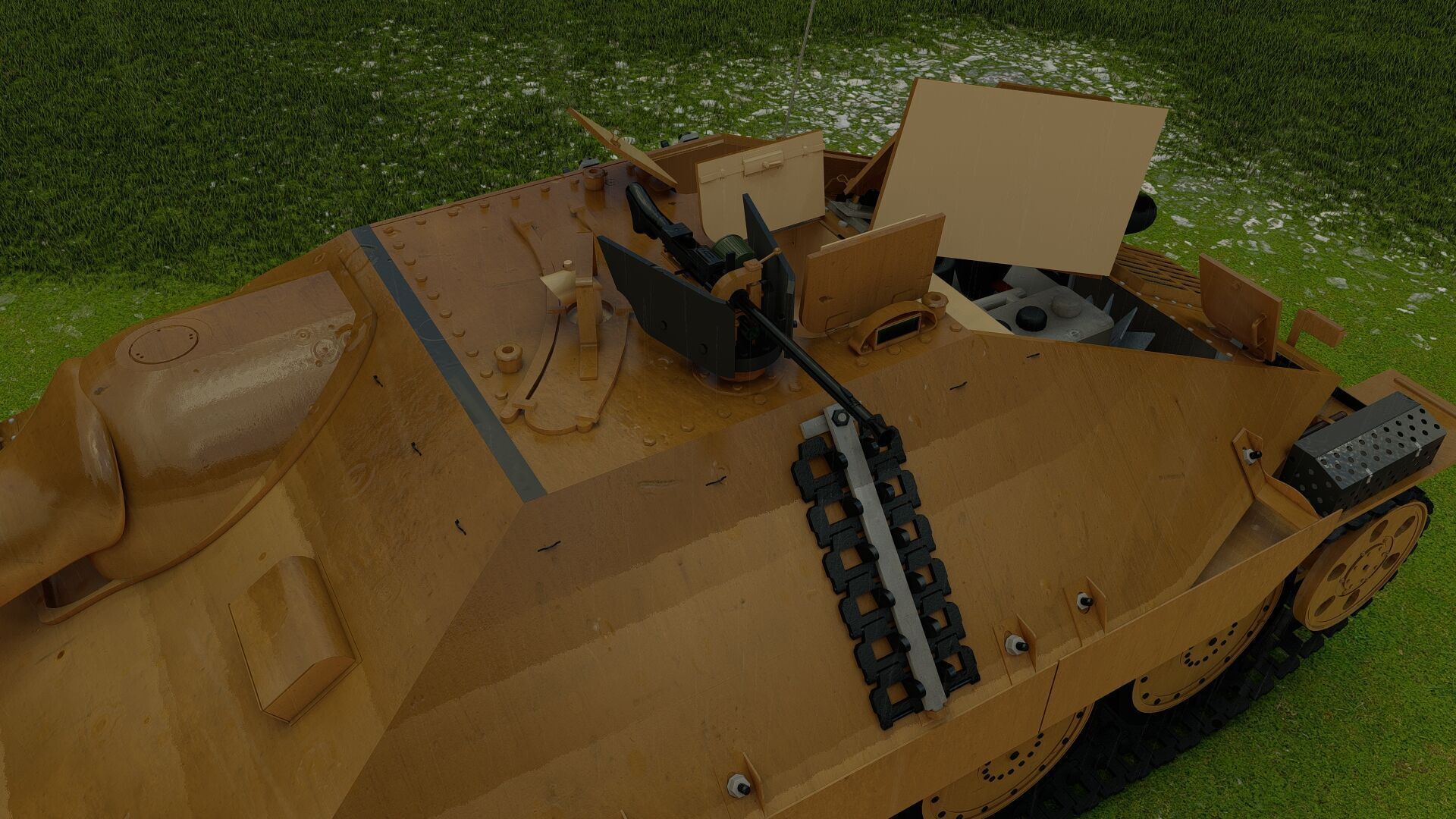 Jagdpanzer 38 Hetzer with interior 3D model_22