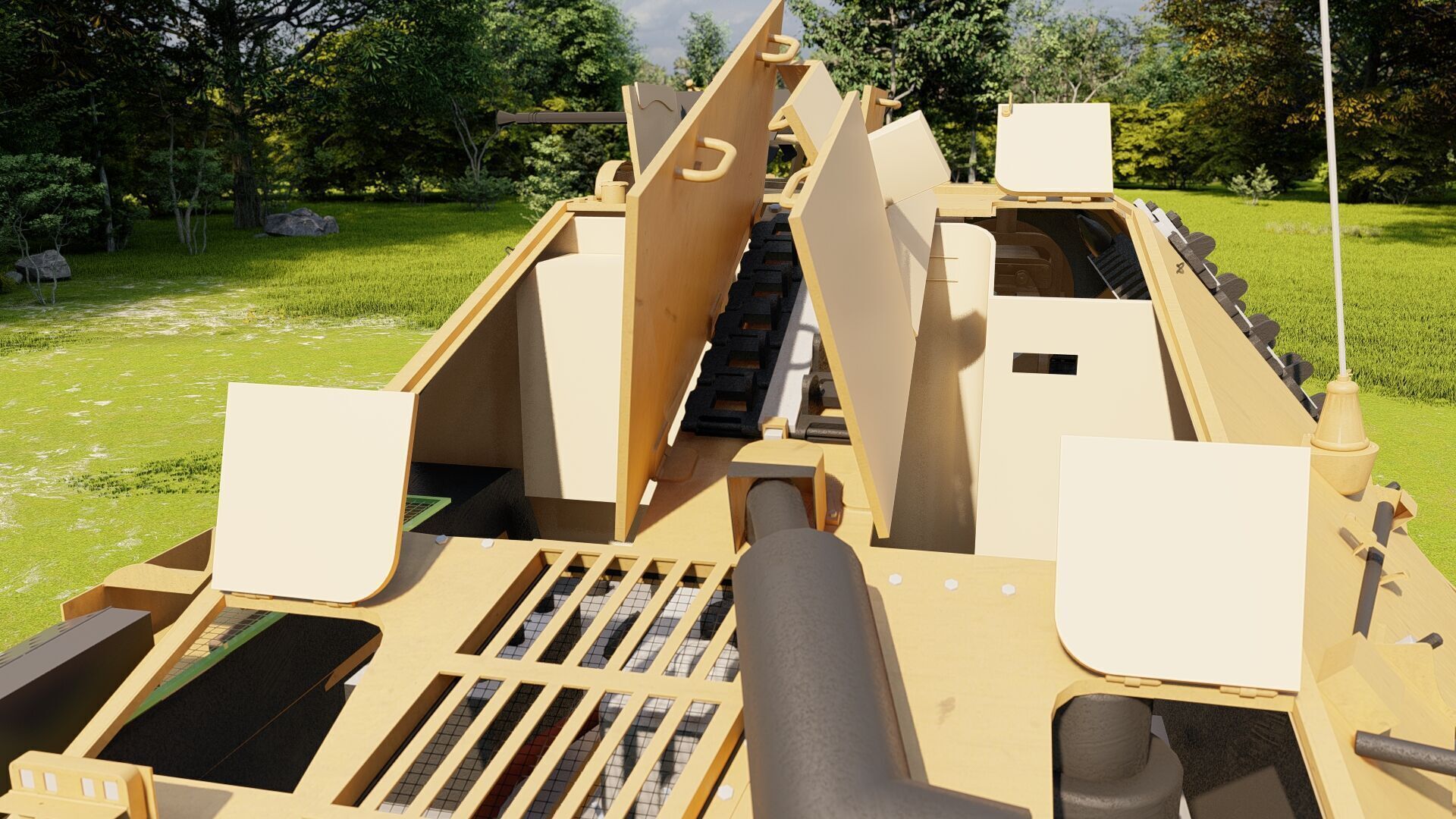 Jagdpanzer 38 Hetzer with interior 3D model_9