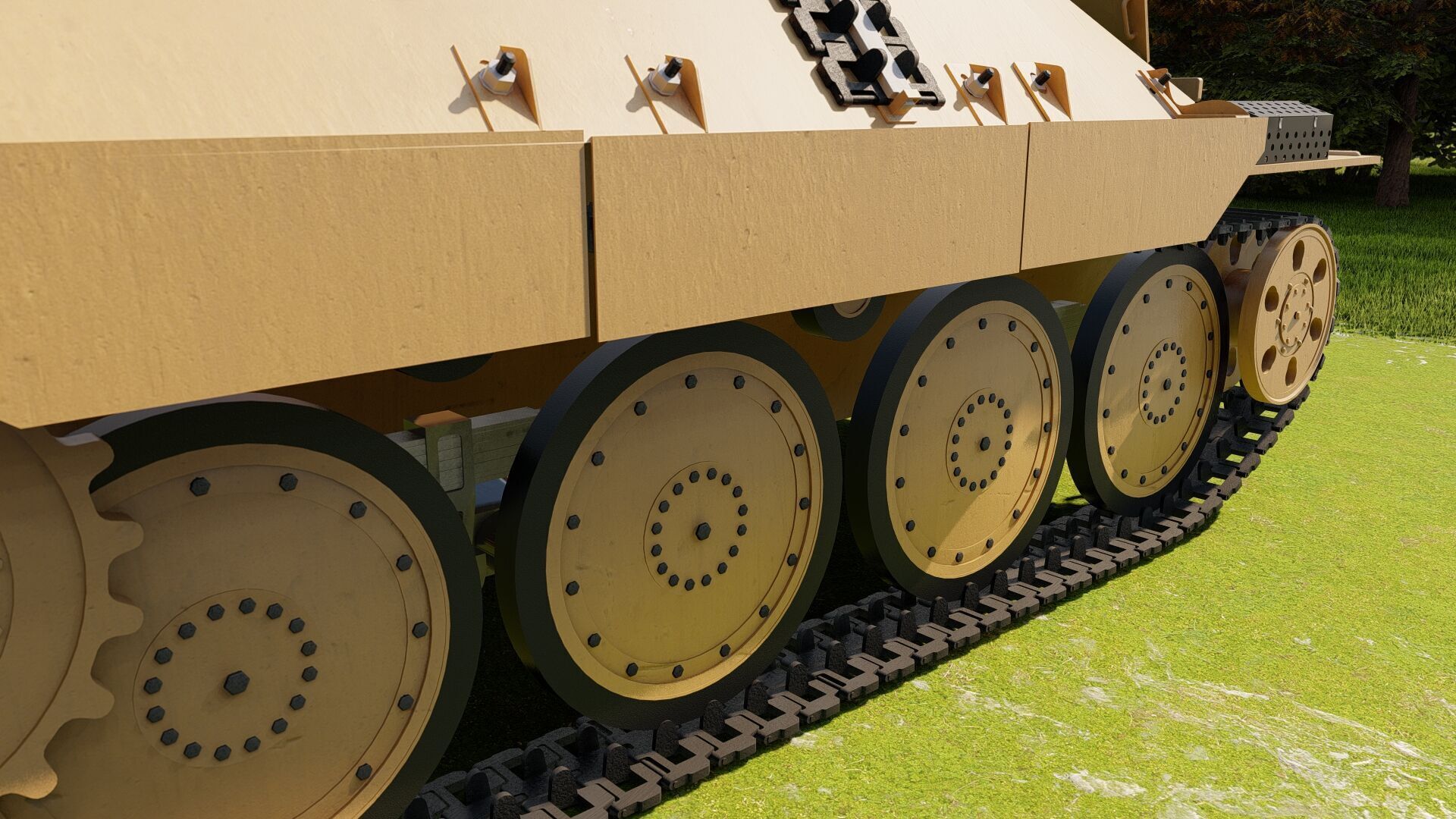 Jagdpanzer 38 Hetzer with interior 3D model_5