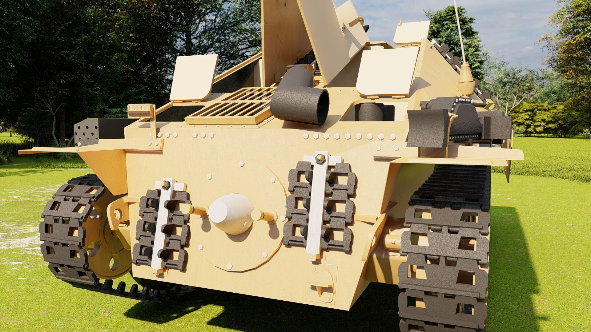 Jagdpanzer 38 Hetzer with interior 3D model_8