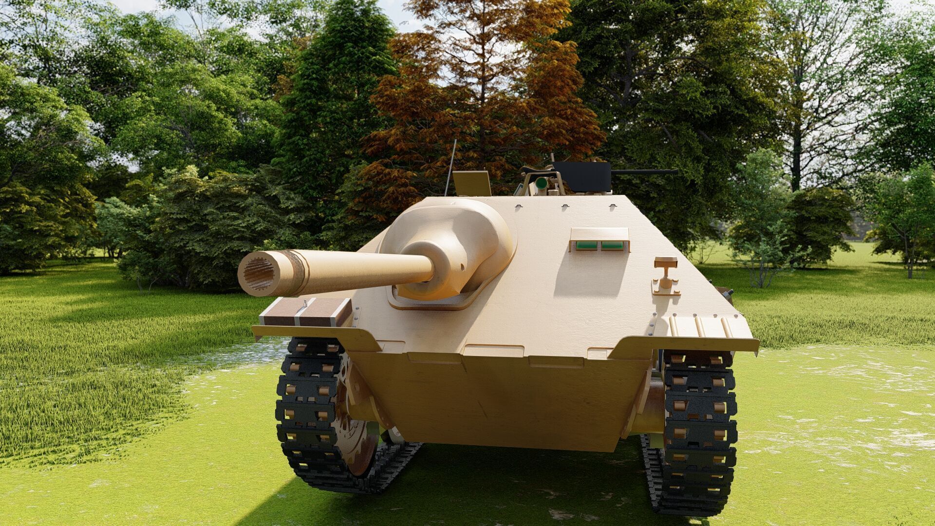 Jagdpanzer 38 Hetzer with interior 3D model_6