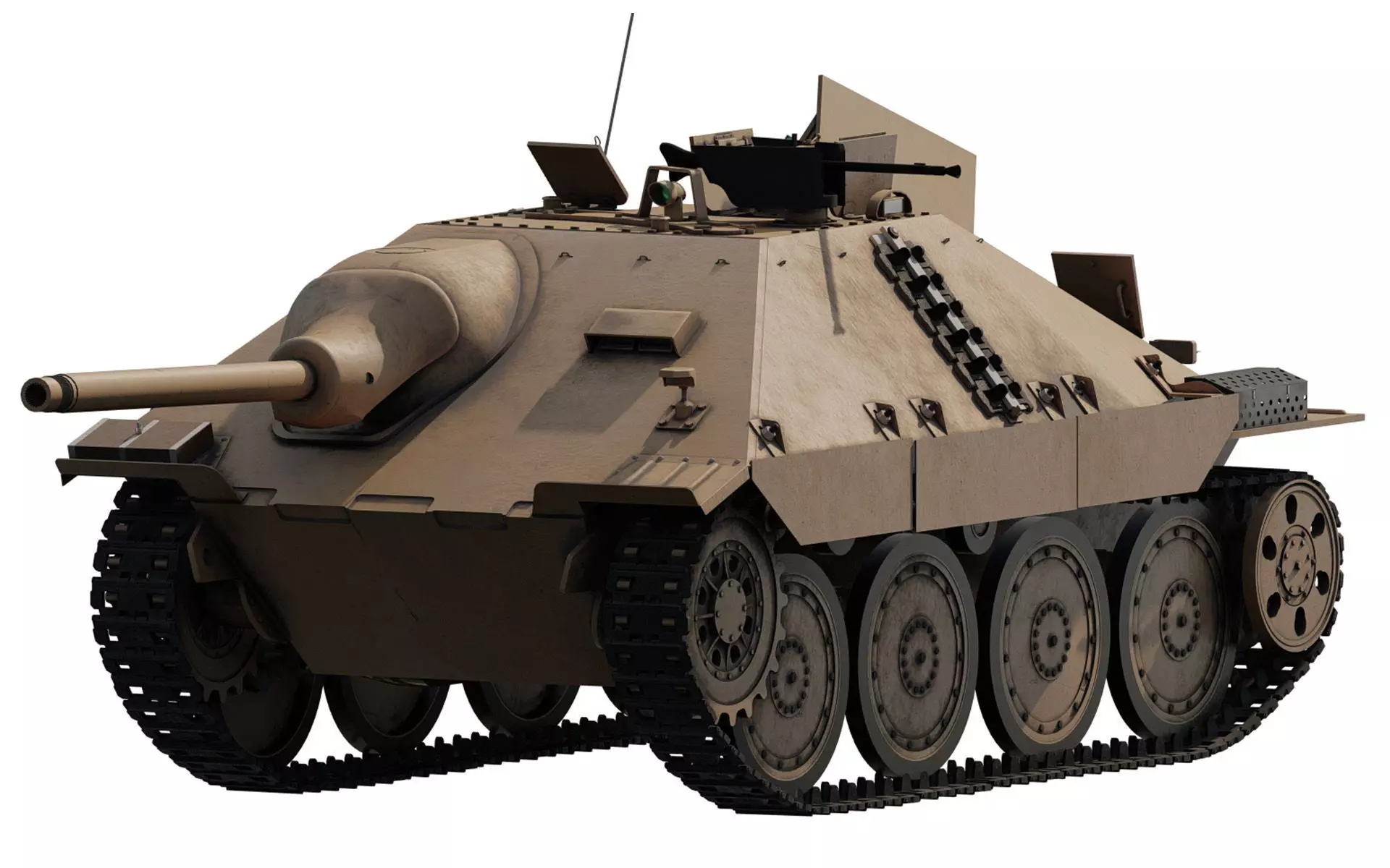 Jagdpanzer 38 Hetzer with interior 3D model_0