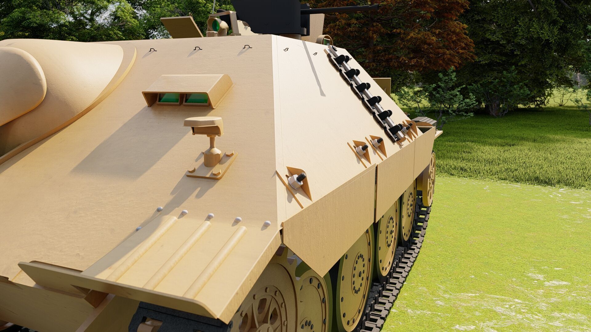 Jagdpanzer 38 Hetzer with interior 3D model_4