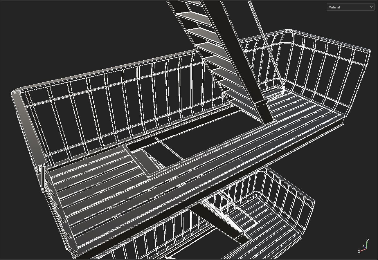Fire Escape 3D model_6
