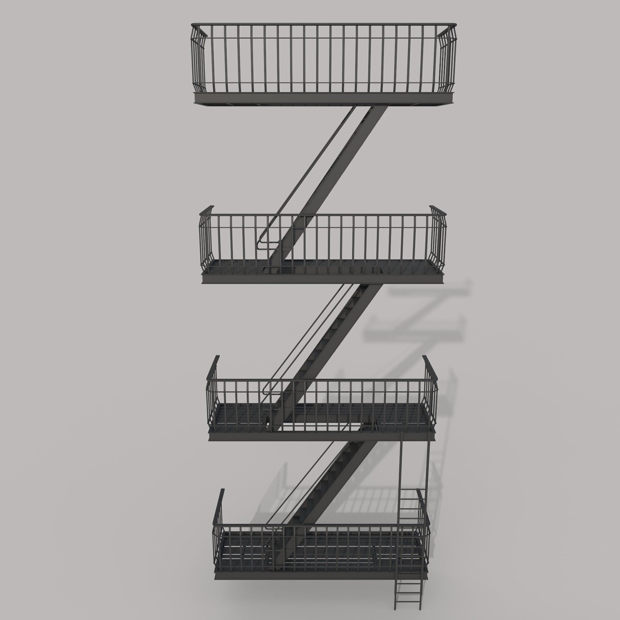 Fire Escape 3D model_4