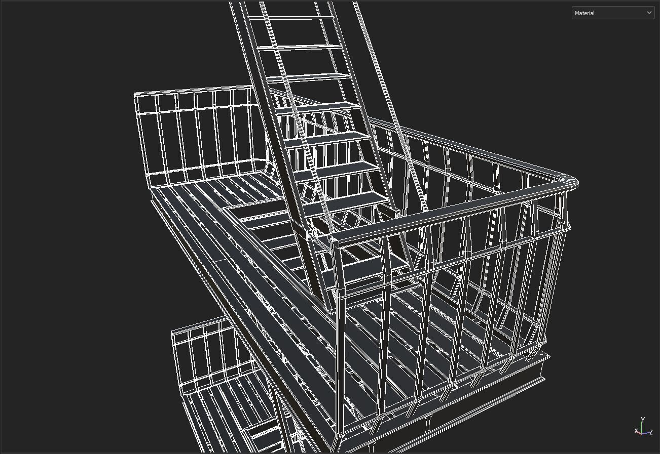 Fire Escape 3D model_7