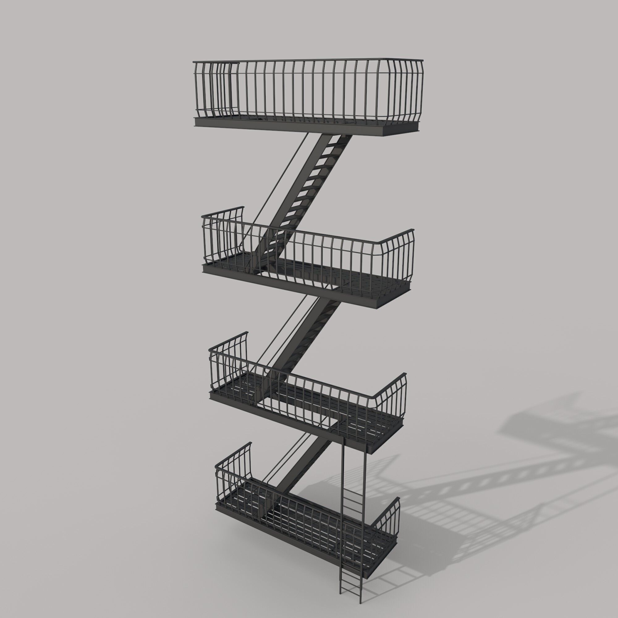 Fire Escape 3D model_1