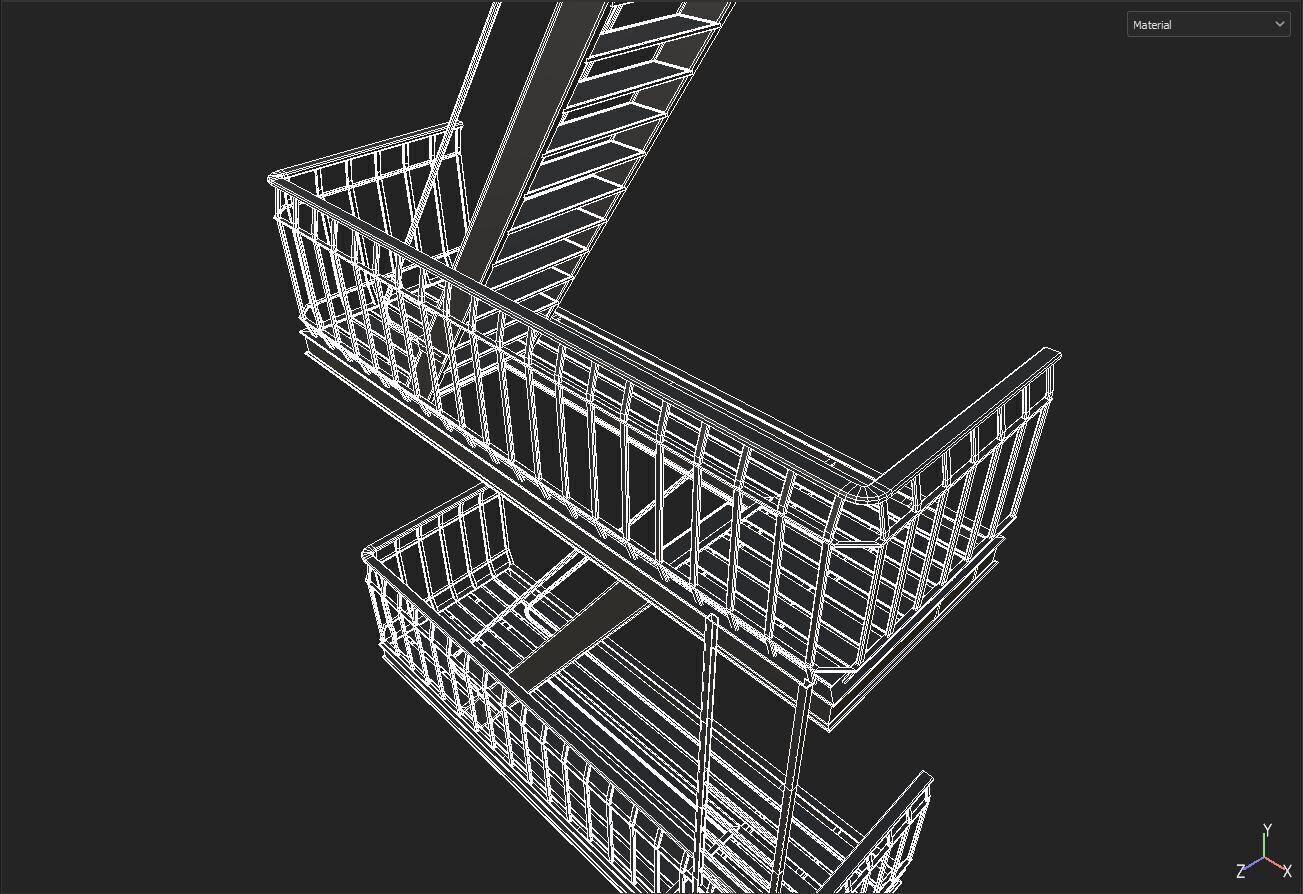 Fire Escape 3D model_5
