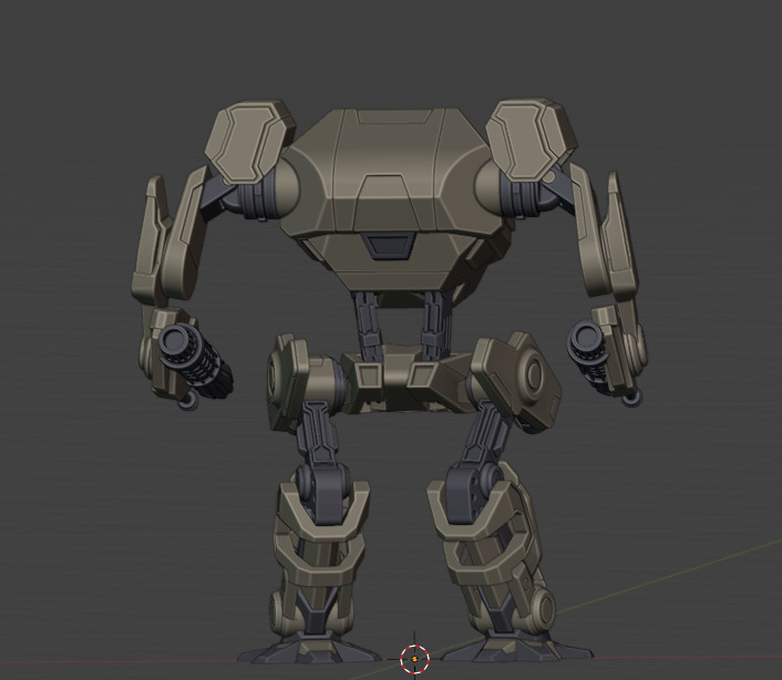 Mecha - Realistic Machine Gun Robot  Fully Rigged  Game-Ready 3D model_5
