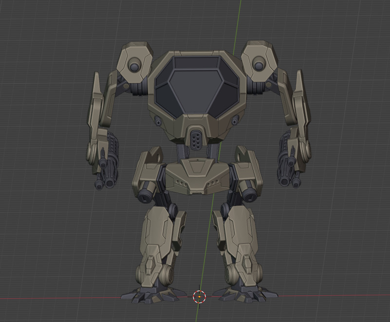Mecha - Realistic Machine Gun Robot  Fully Rigged  Game-Ready 3D model_3