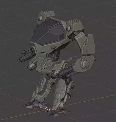 Mecha - Realistic Machine Gun Robot  Fully Rigged  Game-Ready 3D model