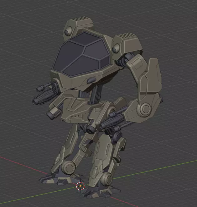 Mecha - Realistic Machine Gun Robot  Fully Rigged  Game-Ready 3D model_0