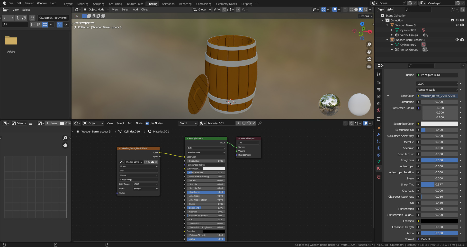 Wooden Barrel Low-poly 3D Model Low-poly 3D model_7