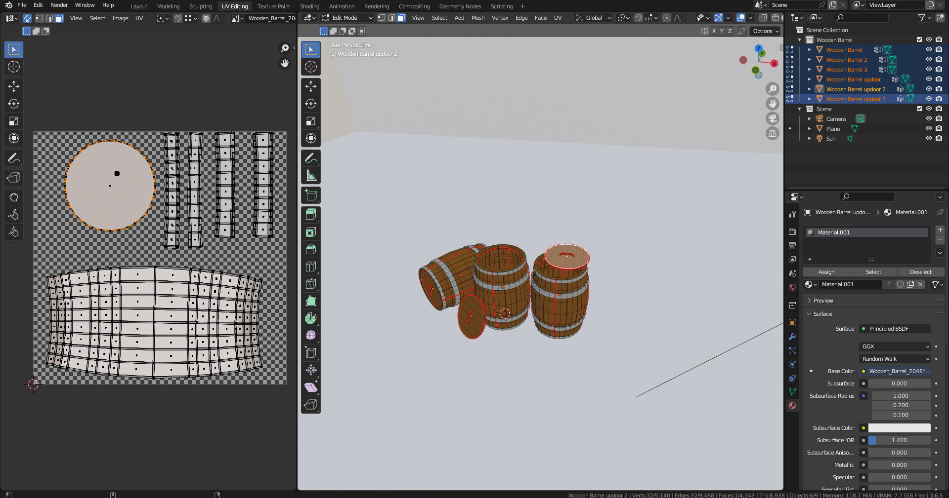 Wooden Barrel Low-poly 3D Model Low-poly 3D model_5