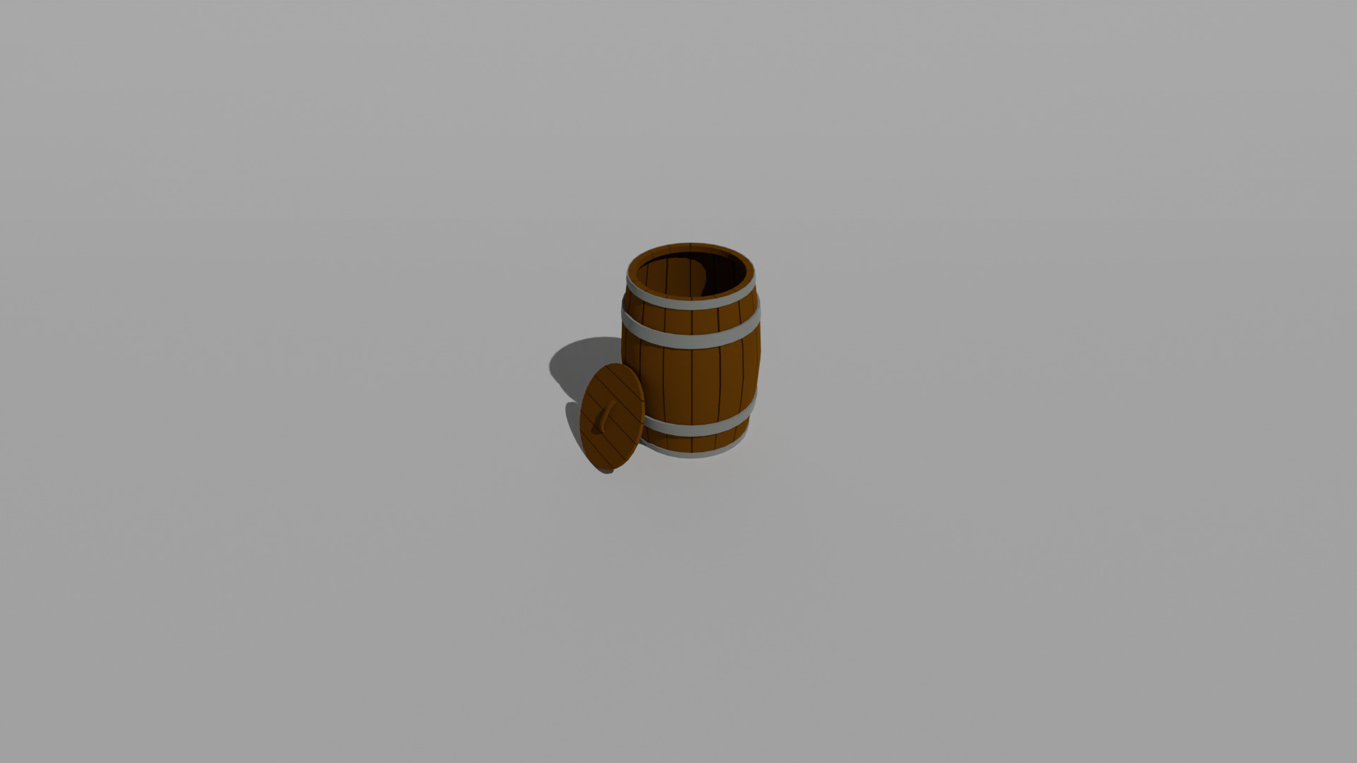 Wooden Barrel Low-poly 3D Model Low-poly 3D model_2