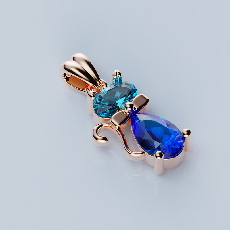 Pendant Cat 3D print model_1