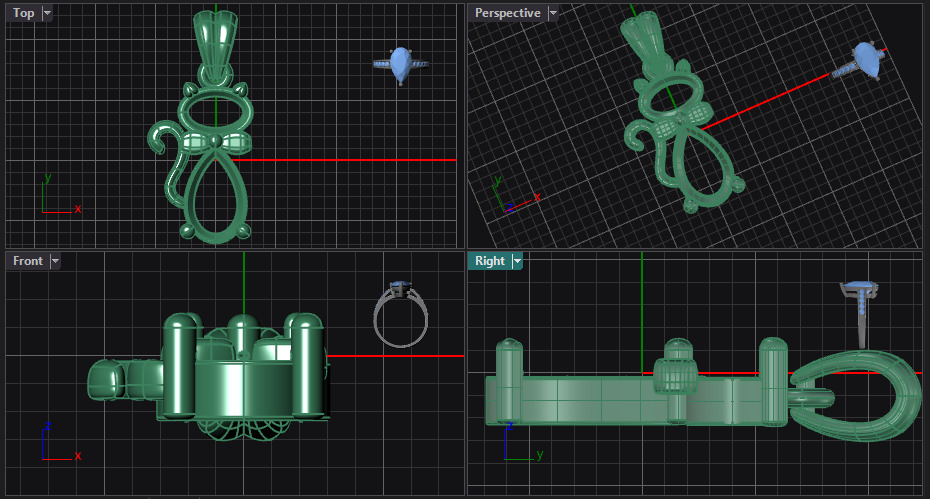 Pendant Cat 3D print model_6