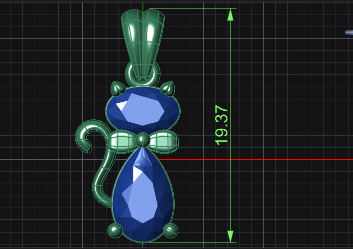 Pendant Cat 3D print model_3