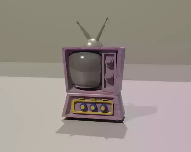 Toon-Style Low-Poly TV