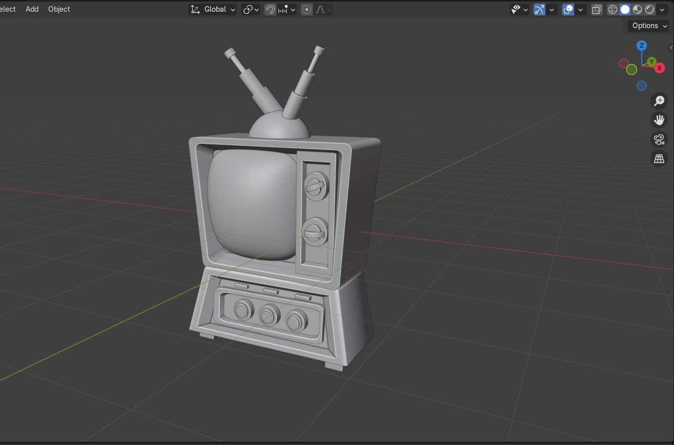 Toon-Style Low-Poly TV 3D model_3