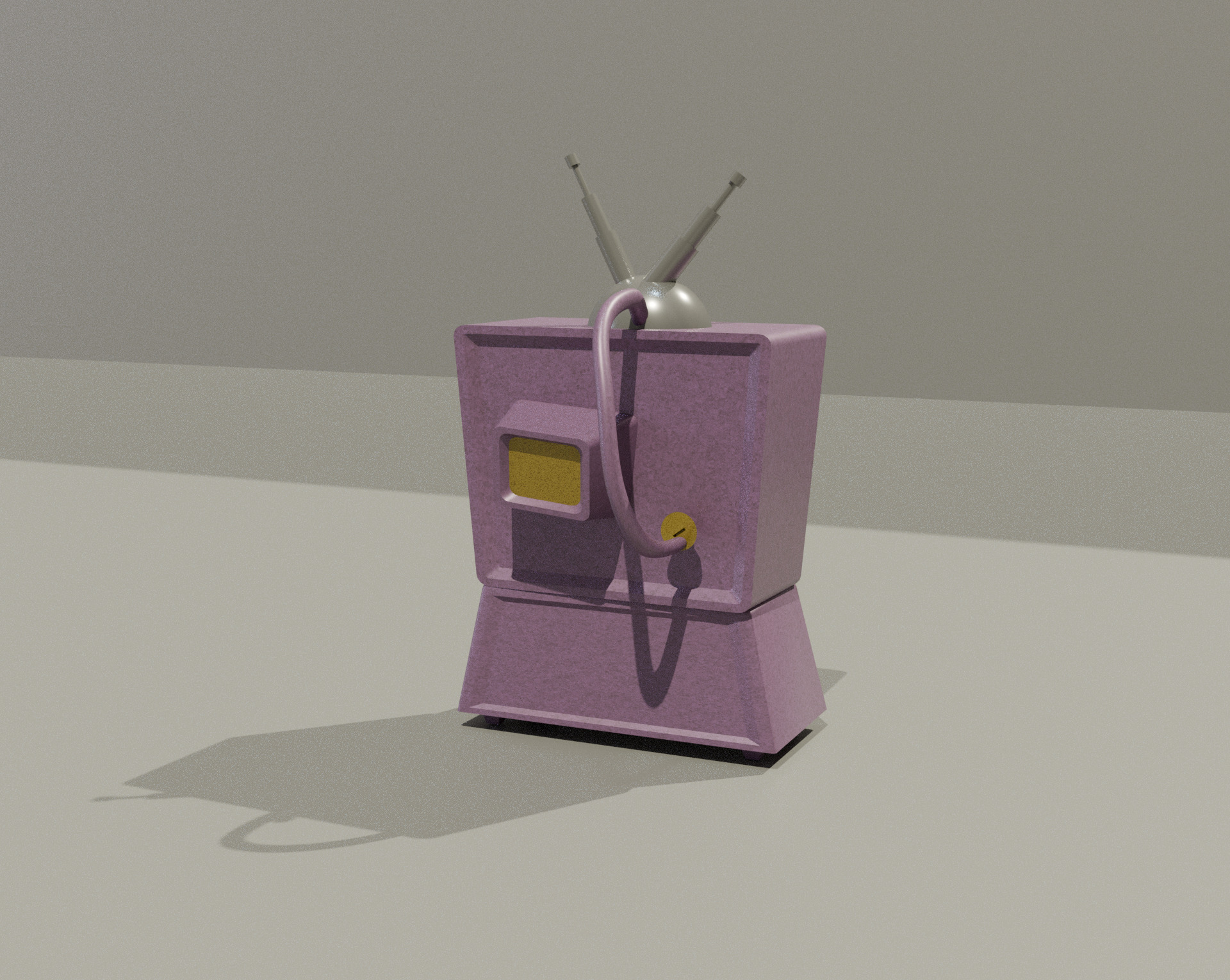 Toon-Style Low-Poly TV 3D model_1